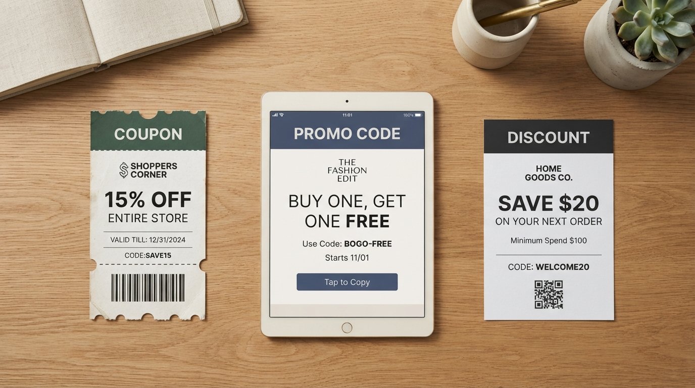 Discount Code vs Coupon vs Promo Code: What Is the Actual Difference?